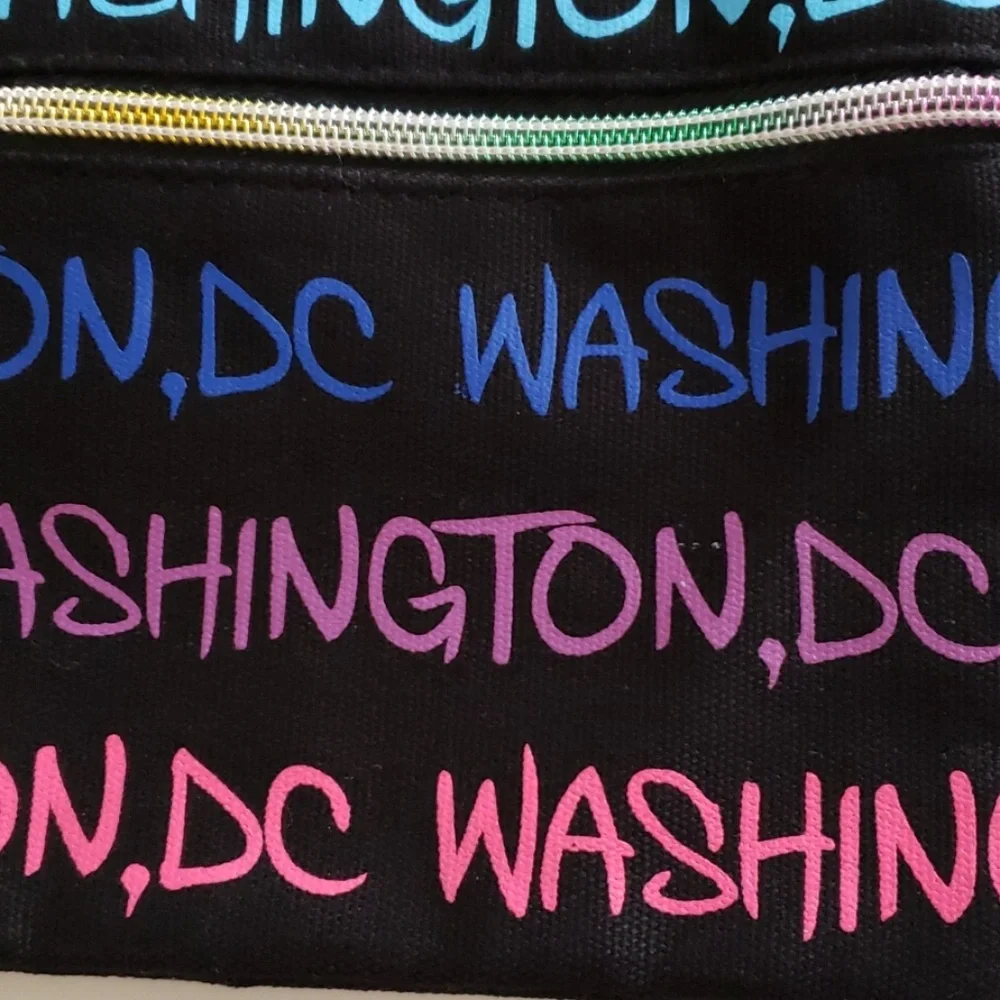 Robin Ruth Washington DC Mini Crossbody Bag Purse Black Rainbow Zipper